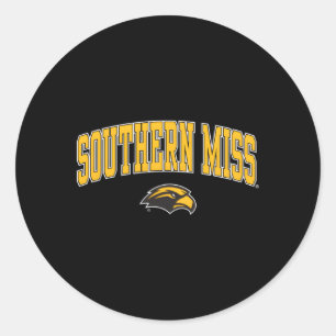 Southern Mississippi Golden Eagles Arch Over Black Classic Round Sticker