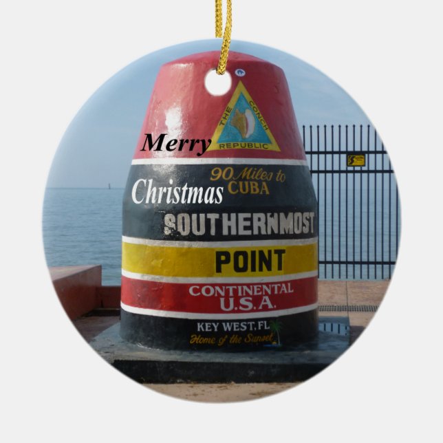 Southern Most Marker Ceramic Tree Decoration (Front)