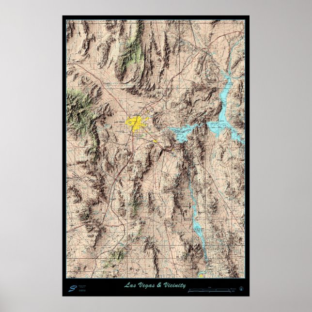 Southern Nevada Map, USA satellite poster (Front)