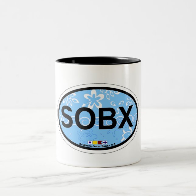 Southern Outer Banks. Two-Tone Coffee Mug (Center)