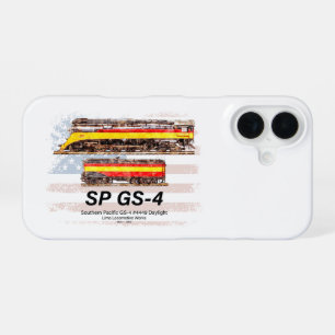 Southern Pacific GS-4 Daylight Locomotive profile iPhone 16 Case