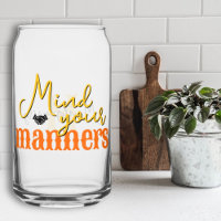 Southern Quotes Mind Your Manners Yellow Monogram