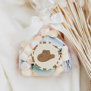 Southern Rodeo Neutral Cowboy Birthday Classic Round Sticker