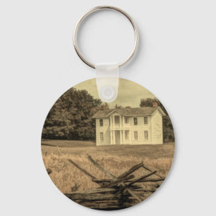 Southern Rural Landscape Rustic colonial Farmhouse Key Ring