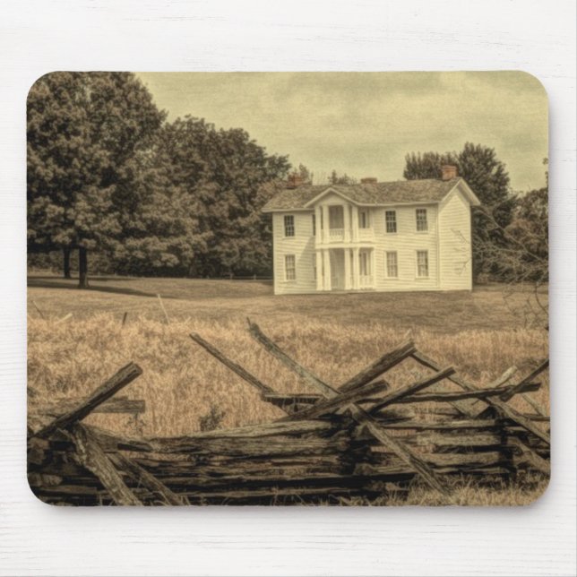 Southern Rural Landscape Rustic colonial Farmhouse Mouse Pad (Front)