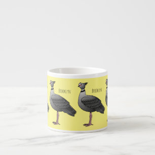 Southern screamer bird cartoon illustration   espresso cup
