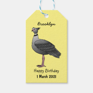 Southern screamer bird cartoon illustration gift tags