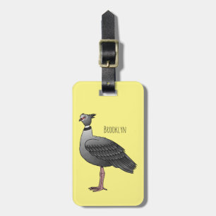 Southern screamer bird cartoon illustration luggage tag