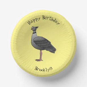 Southern screamer bird cartoon illustration paper plate