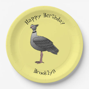 Southern screamer bird cartoon illustration paper plate
