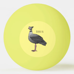 Southern screamer bird cartoon illustration ping pong ball