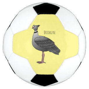 Southern screamer bird cartoon illustration soccer ball