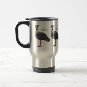 Southern screamer bird cartoon illustration travel mug