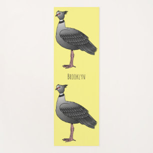 Southern screamer bird cartoon illustration yoga mat