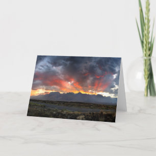 Southern Sierra Nevada Mountains Sunset Panorama Card