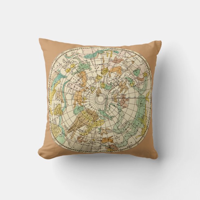 Southern Sky Star Chart and Constellations Map Cushion (Front)