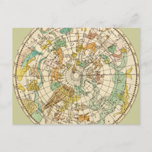 Southern Sky Star Chart and Constellations Map Postcard
