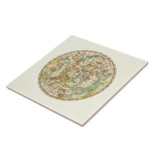 Southern Sky Star Chart and Constellations Map Tile