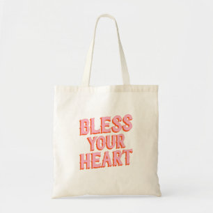 Southern Snark: Bless Your Heart (pink & orange) Tote Bag