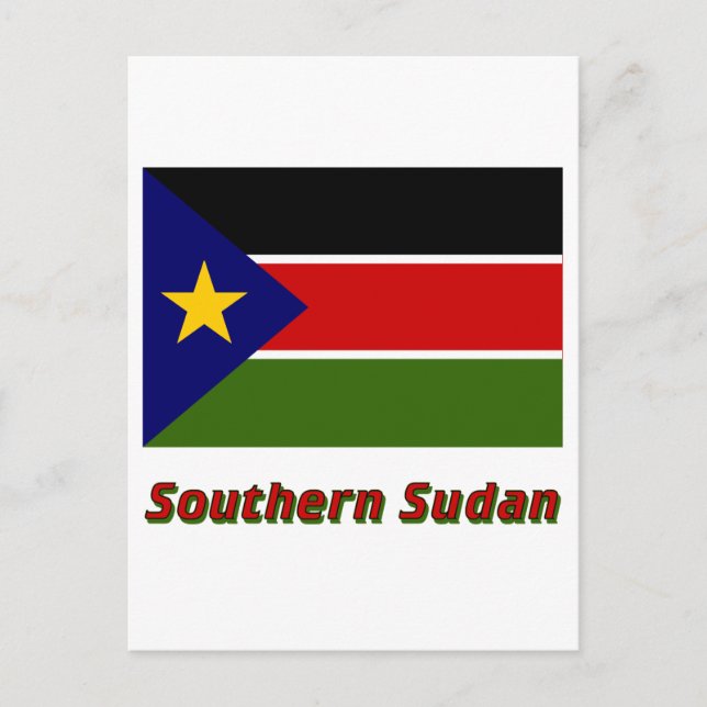Southern Sudan Flag with Name Postcard (Front)