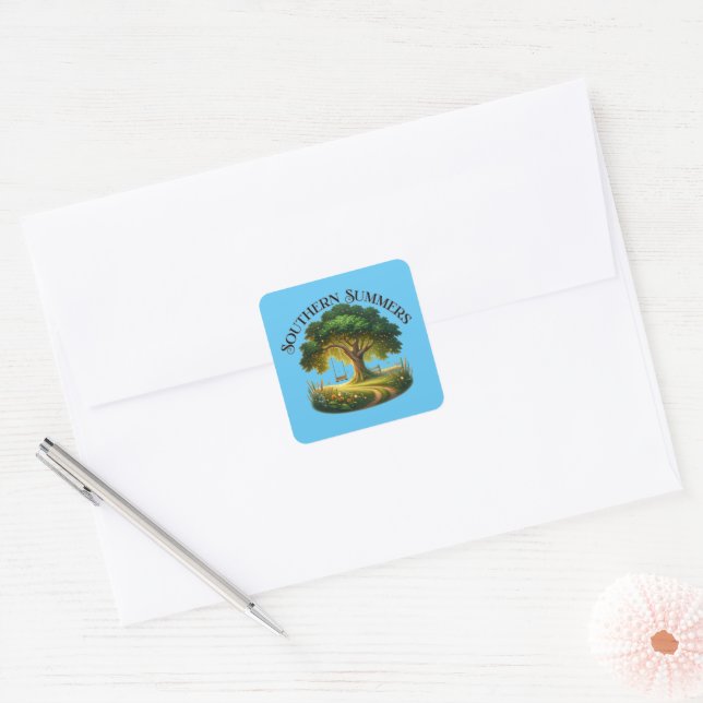 Southern Summers Square Sticker (Envelope)