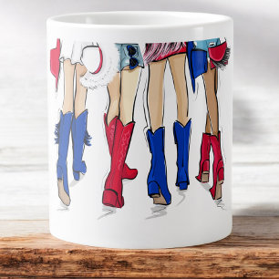 Southern Texas Ladies Fashion Cowboy Boots Name Large Coffee Mug