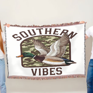 Southern Vibes Flying Duck Camo Throw Blanket