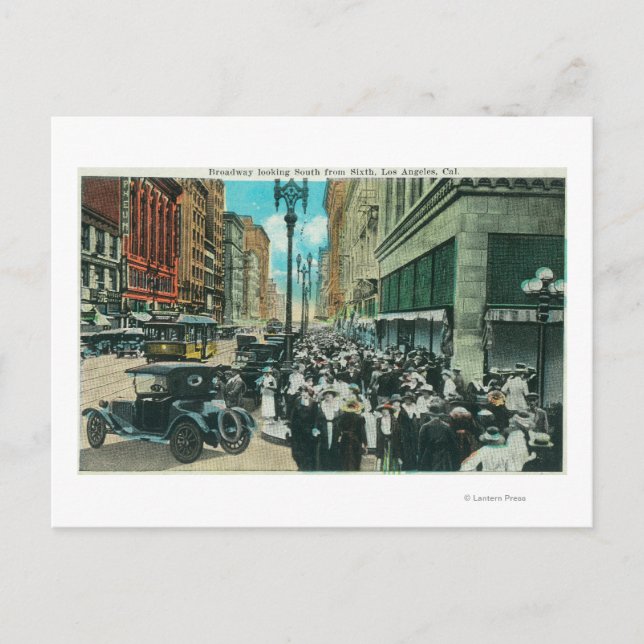 Southern View of Broadway from 6th Street Postcard (Front)