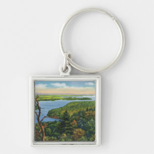 Southern View of Lake from Split Rock Light Key Ring