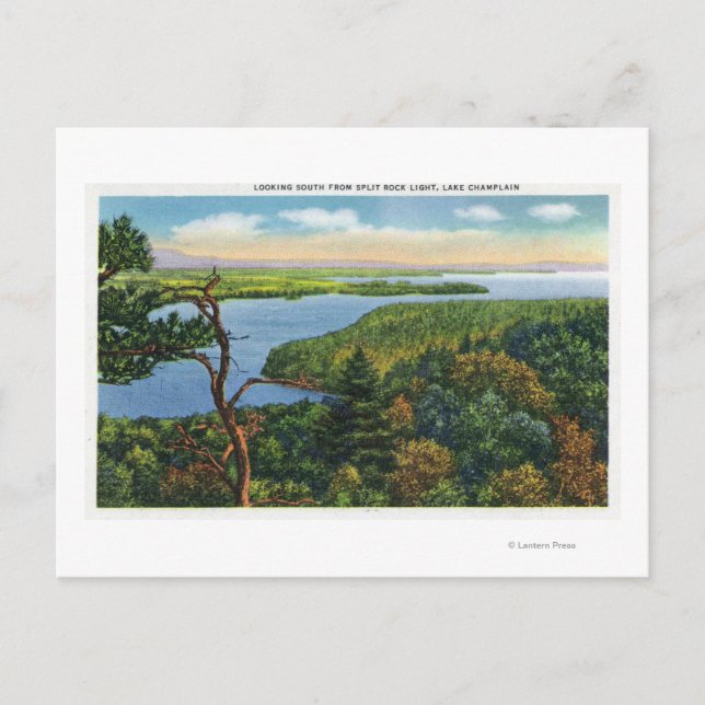 Southern View of Lake from Split Rock Light Postcard (Front)