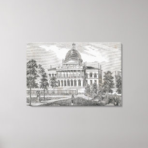 Southern view of the State House in Boston Canvas Print