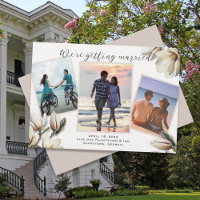 Southern Wedding Save the Date Magnolia Flowers