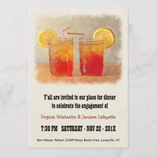 Southern Wedding Sweet Tea Dinner Party Invitation