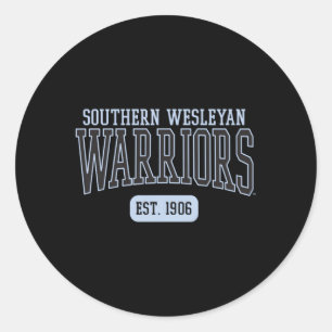 Southern Wesleyan Swu Warriors Est Date Classic Round Sticker