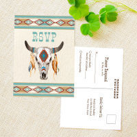 Southern western boho tribal ranch wedding RSVP 