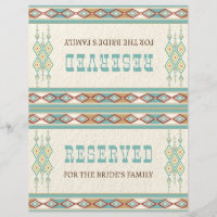 Southern western boho tribal wedding table sign