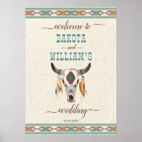 Southern western boho wedding welcome sign