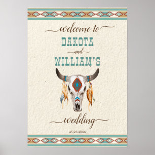 Southern western boho wedding welcome sign