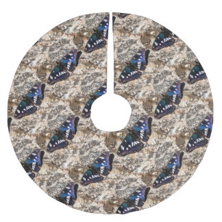 Southern White Admiral Blue Butterfly Painting Brushed Polyester Tree Skirt