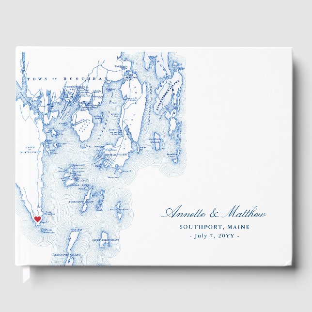 Southport Boothbay Harbour Maine Wedding Guest Book (Front)
