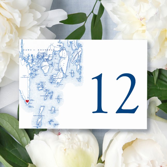 Southport Boothbay Harbour Map Elegant Navy Weddin Table Number (Southport Maine Map table number for an elegant Newagen Seaside Inn wedding by Coastal Map Designs)