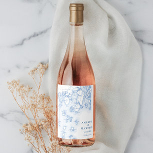 Southport Boothbay Harbour Map Elegant Navy Weddin Wine Label