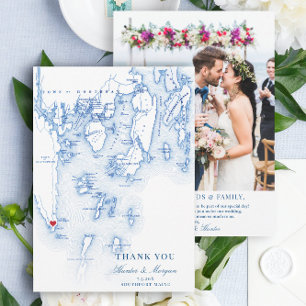 Southport Boothbay Maine Wedding Flat Thank You Card