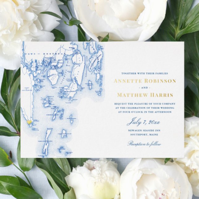 Southport Maine Wedding Elegant Navy and Gold (Creator Uploaded)
