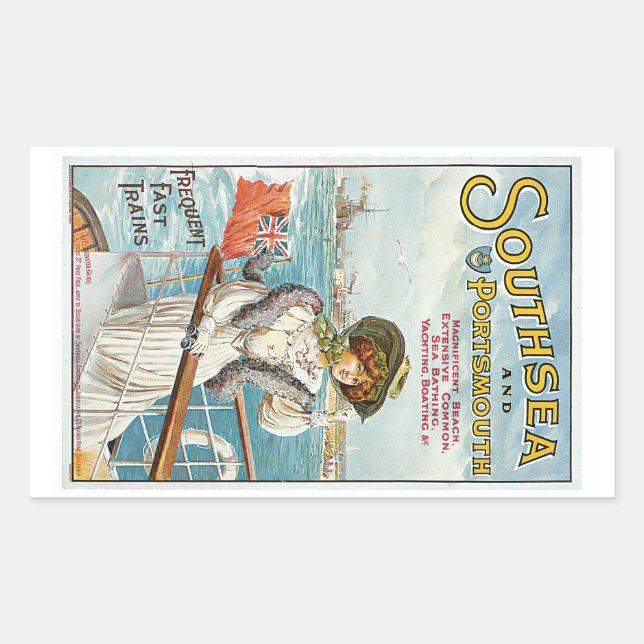 Southsea and Portsmouth Rectangular Sticker (Front)