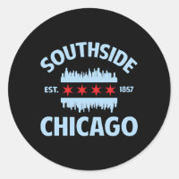Southside Chicago Flag Skyline