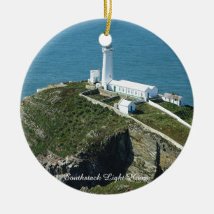 Southstack Light House Wales. Ceramic Tree Decoration