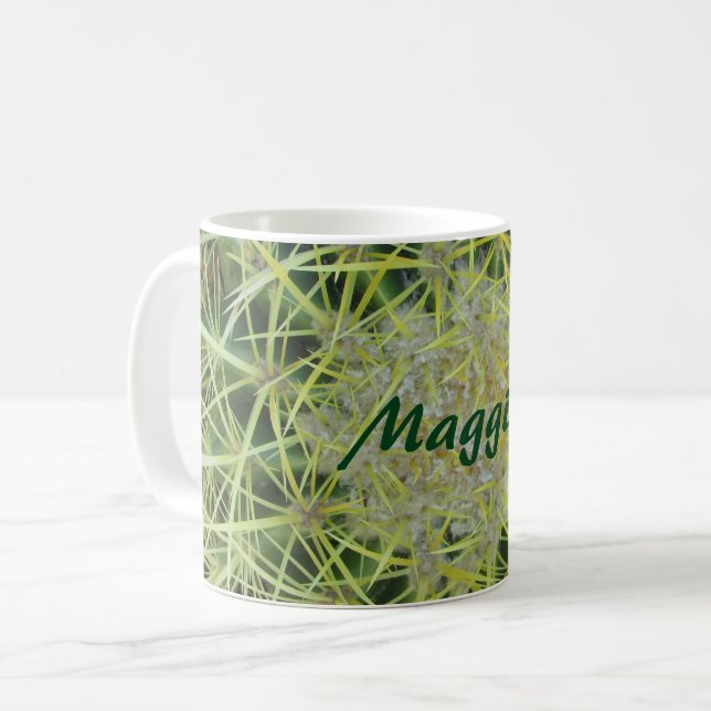 Southwest Add your Name Barrel Cactus Coffee Mug (Front Left)
