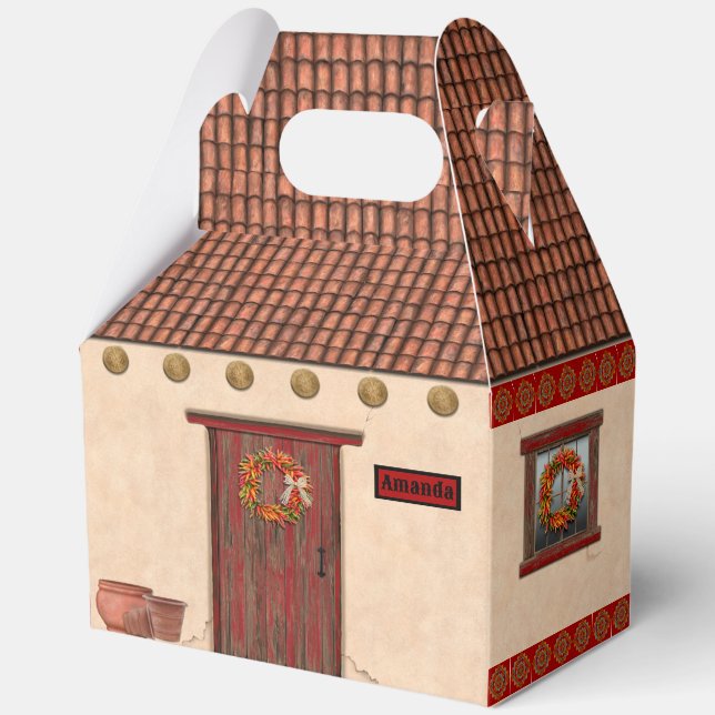 Southwest Adobe and Terracotta Tile House Design Favour Box (Front)