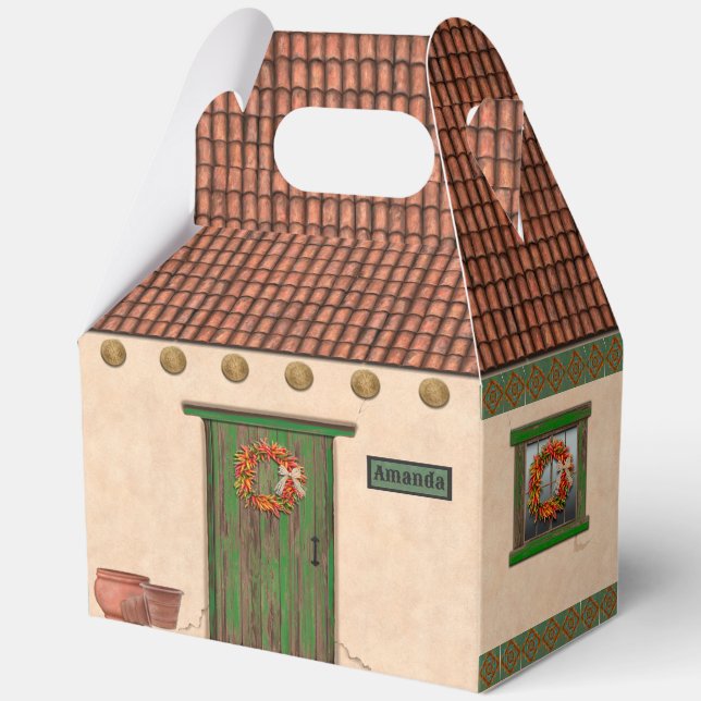 Southwest Adobe and Terracotta Tile House Design Favour Box (Front)